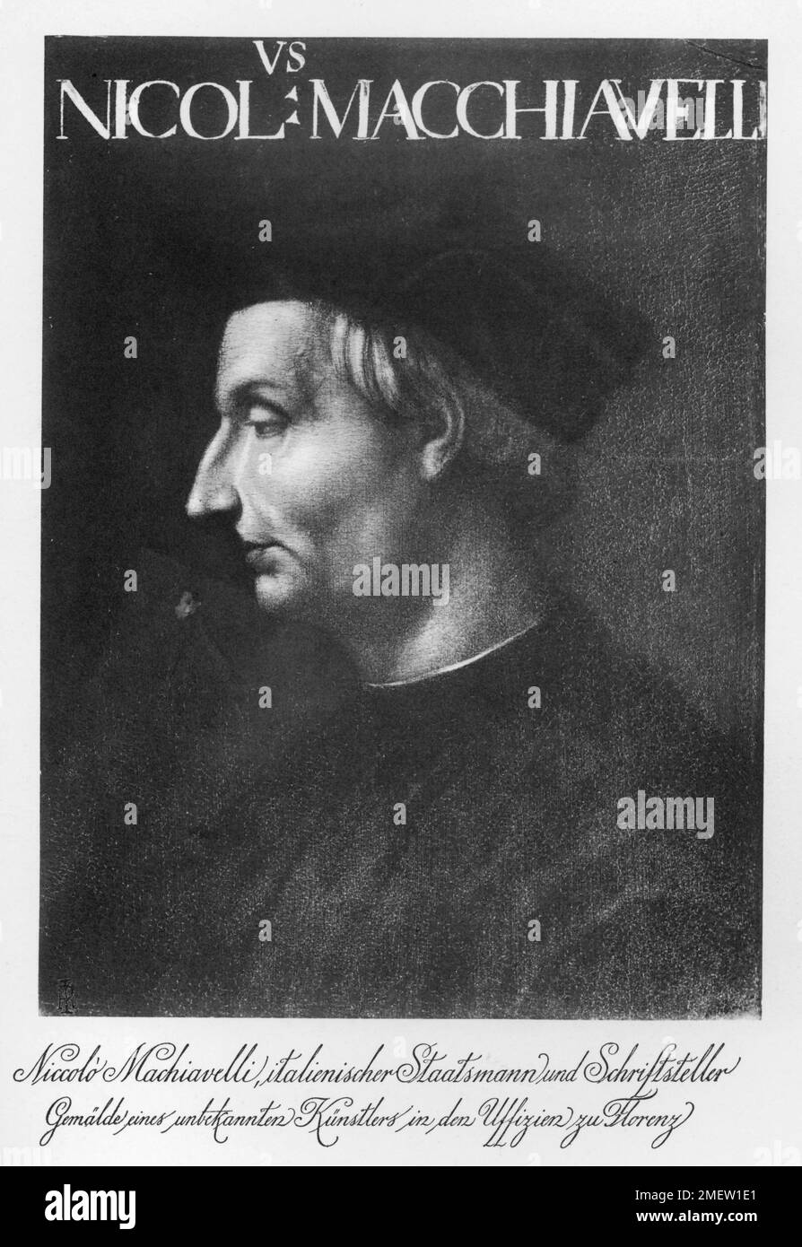 Niccolo Machiavelli, statista e scrittore italiano Foto Stock