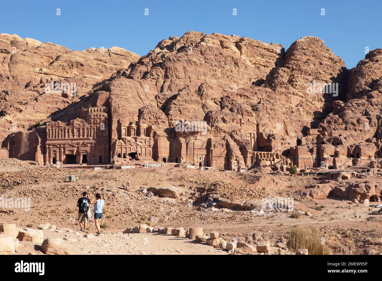 Tombe reali, sito Nabataean Petra, Giordania Foto Stock