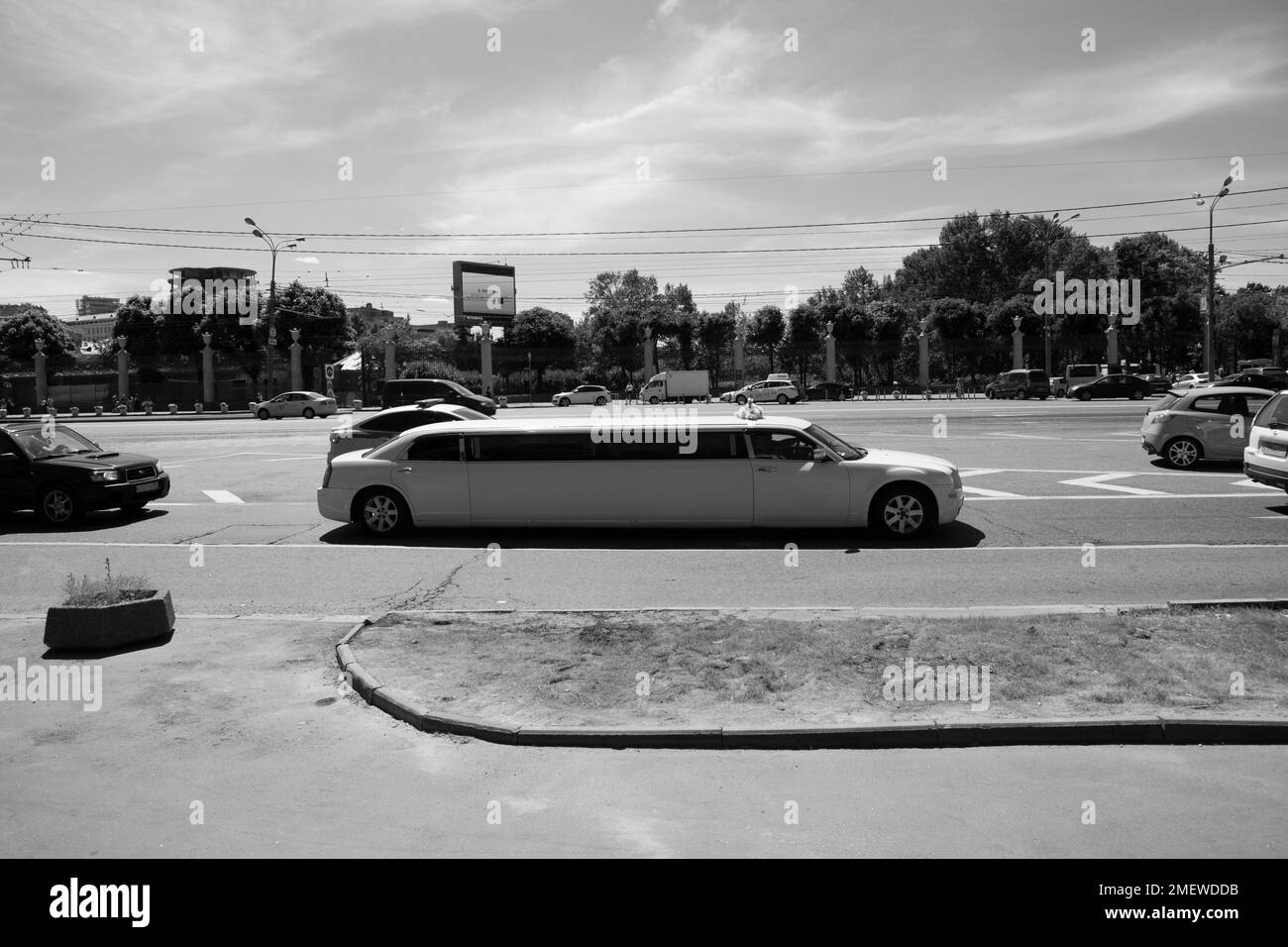 Stretch Limousine a Mosca, Russia Foto Stock