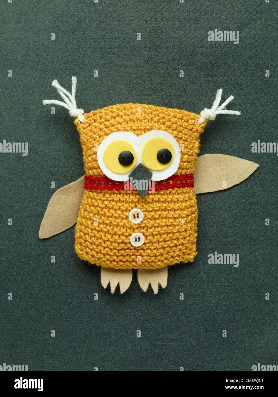 Gufi a maglia dorati Foto Stock