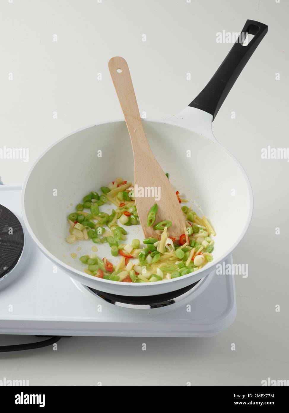 I broccoli e il fagiolo saltano Foto Stock