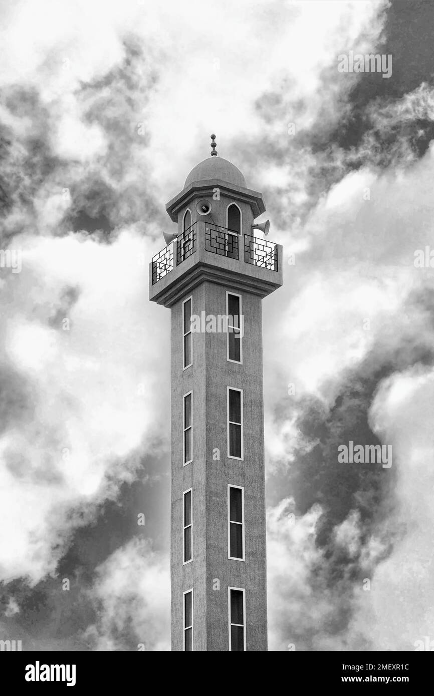 Minareto #15 B&W. Foto Stock