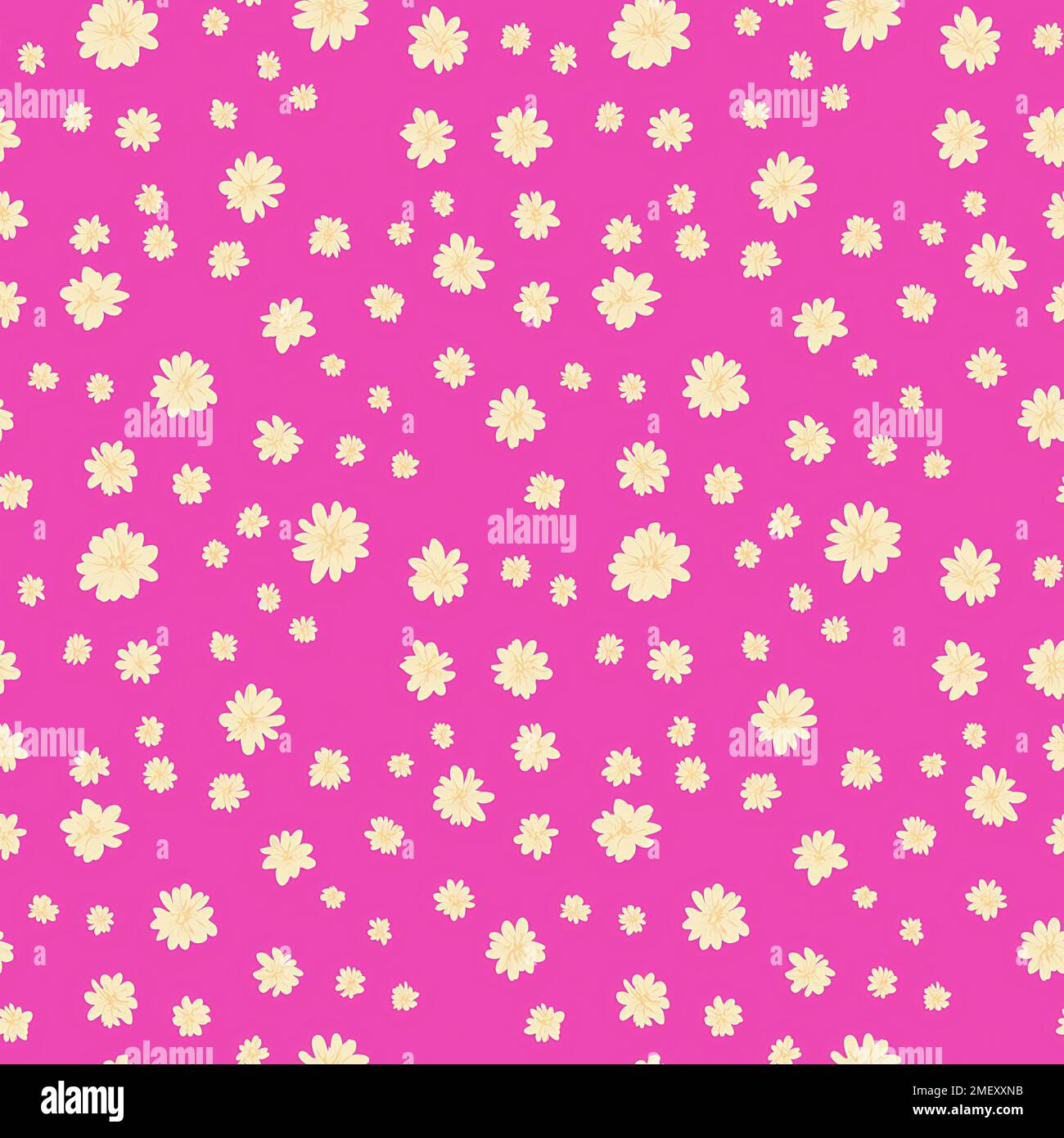 Molti fiori sul disegno rosa, senza cuciture motivo, ripetizione sfondo per il web e la stampa Foto Stock