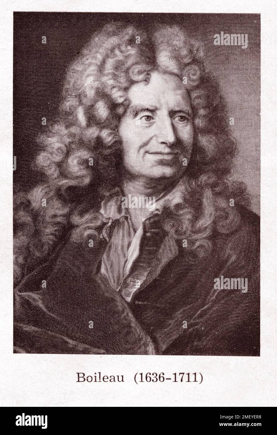 Vecchio ritratto dello scrittore francese Boileau Foto Stock