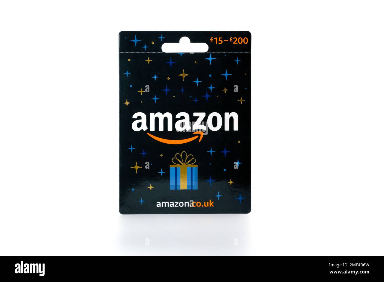 Immagine ravvicinata della carta regalo Amazon. Stafford, Regno Unito, 24 gennaio 2023 Foto Stock