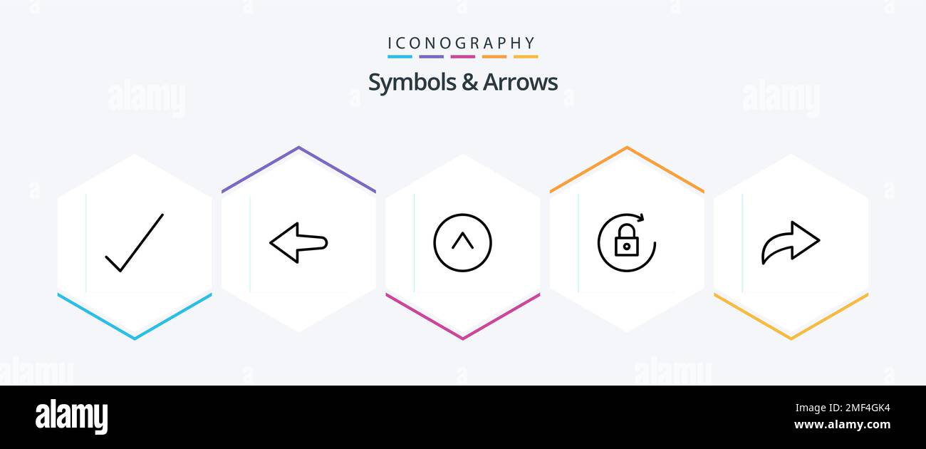 Simboli e frecce 25 pacchetto di icone linea che include . freccia. ripeti Illustrazione Vettoriale