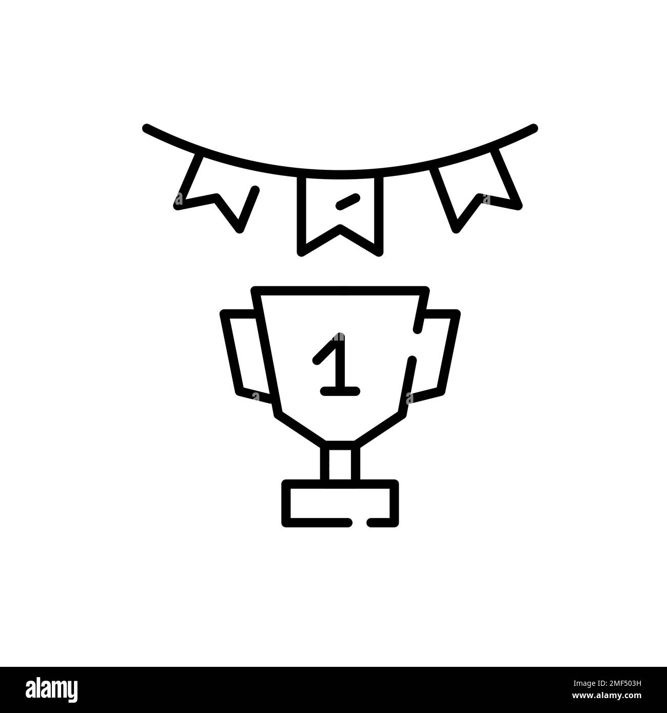 Posizionare prima la tazza con la ghirlanda. Pixel Perfect, icona del tratto modificabile Illustrazione Vettoriale