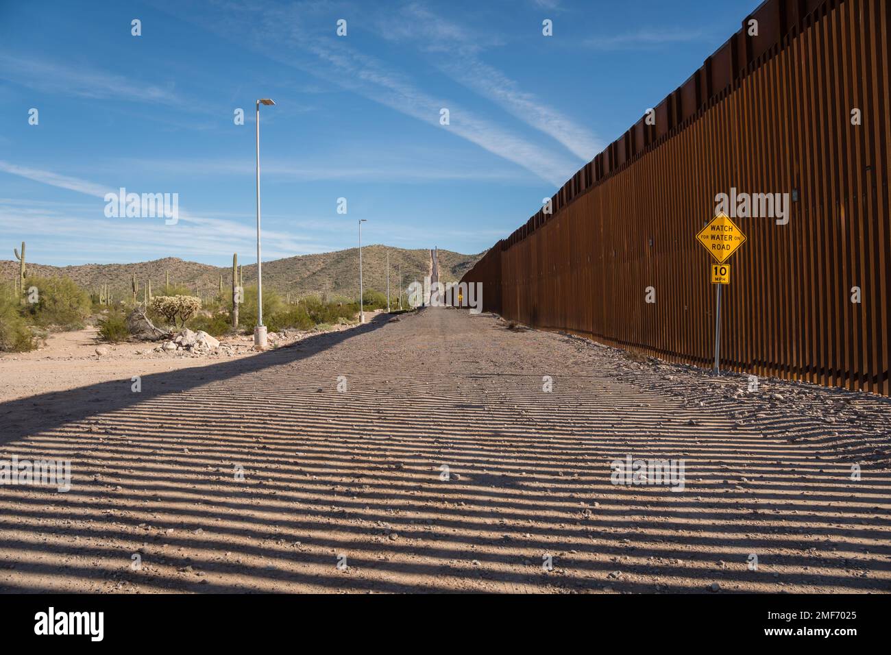 US - muro di confine messicano - Arizona Foto Stock