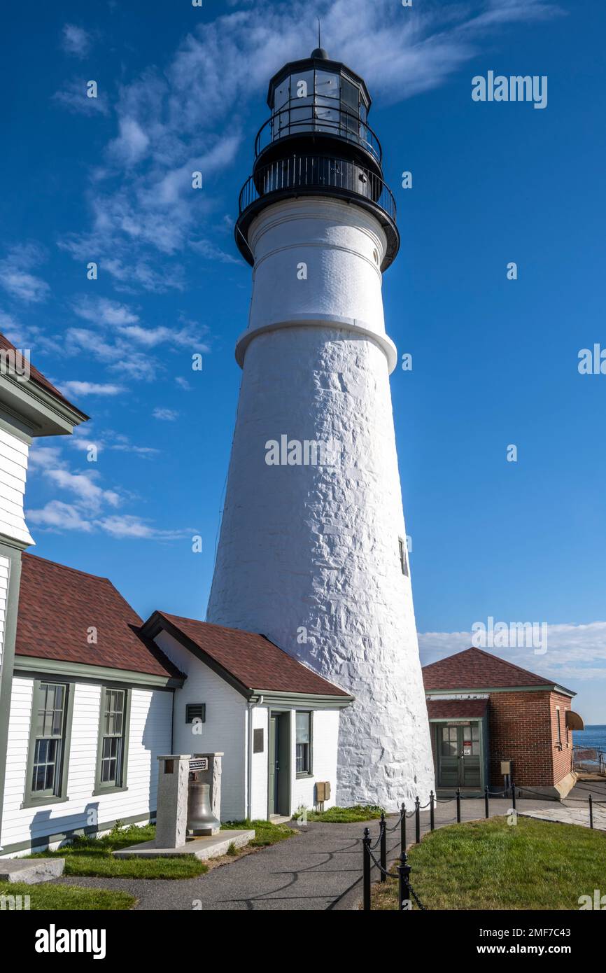 Portland Head Light a Cape Elizabeth e Fort Williams Park nel Maine Foto Stock
