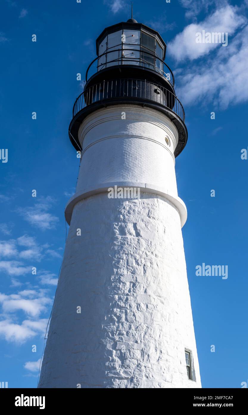 Portland Head Light a Cape Elizabeth e Fort Williams Park nel Maine Foto Stock