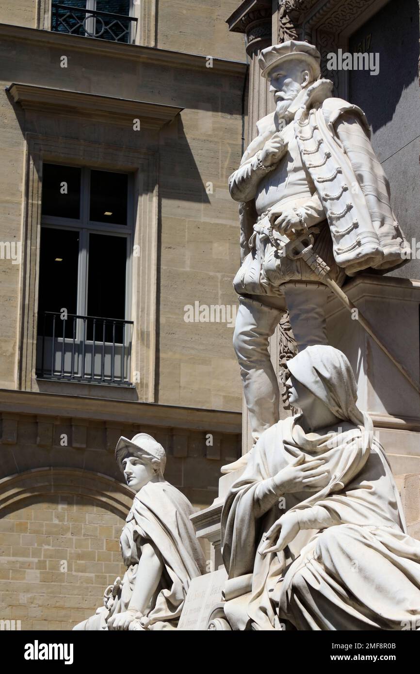 Monument de l'Amiral Gaspard de Coligny, Parigi, Francia Foto Stock