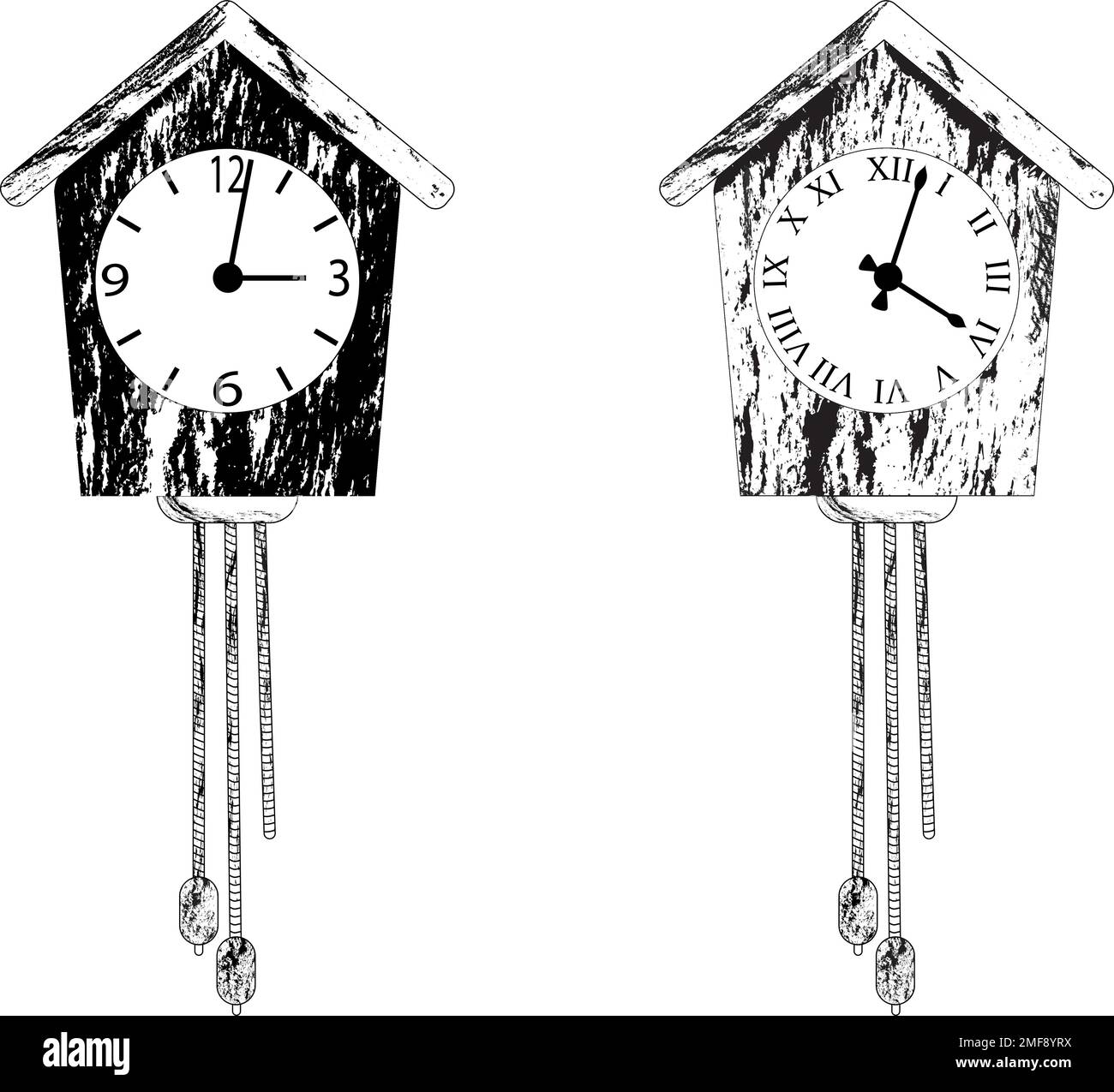 Orologio - impostazione dell'ora in bianco e nero Illustrazione Vettoriale