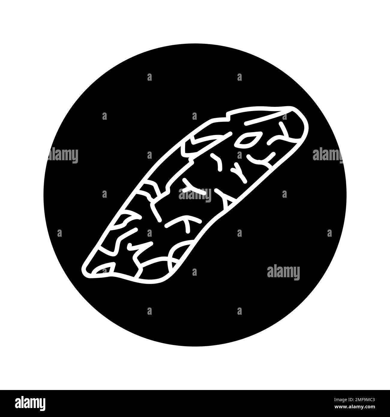 Icona della linea di colore del fianco di manzo. Taglio di carne. Pittogramma per pagina web, app mobile, promo. Illustrazione Vettoriale