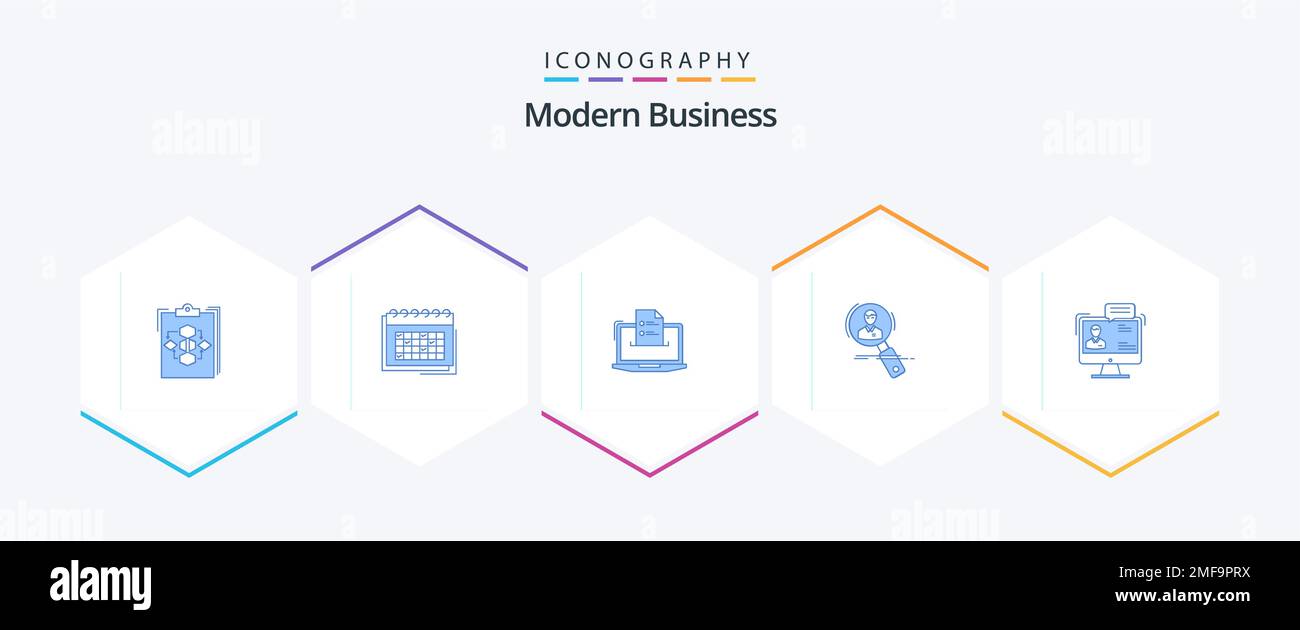 Modern Business 25 pacchetto icona blu incluso online. business. business. caratteristiche. pianificazione Illustrazione Vettoriale