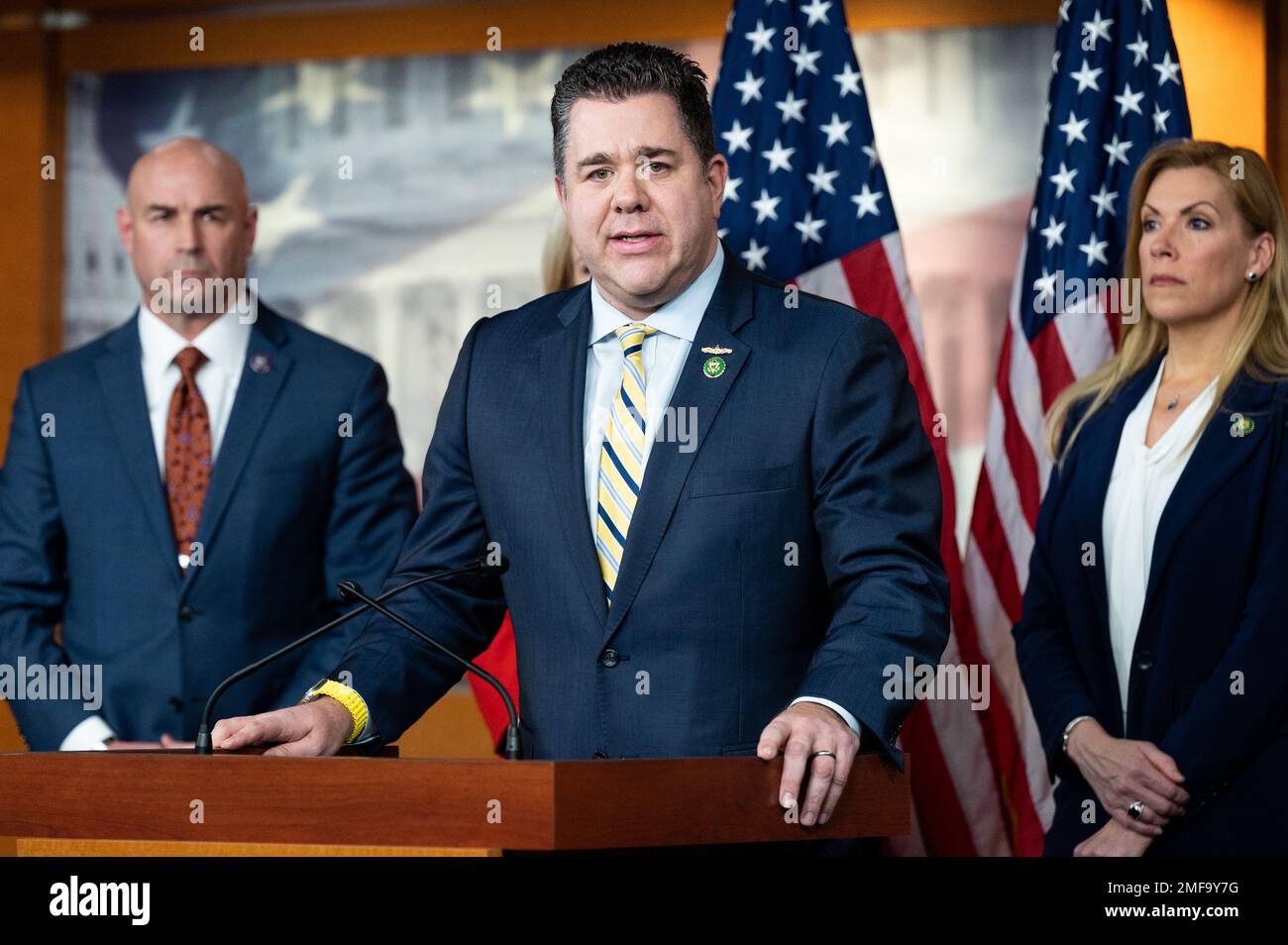 Washington, Stati Uniti. 24th Jan, 2023. STATI UNITI Il rappresentante Nick LaLota (R-NY) che ha parlato in una conferenza stampa con altri repubblicani della Camera sul confine meridionale. Credit: SOPA Images Limited/Alamy Live News Foto Stock