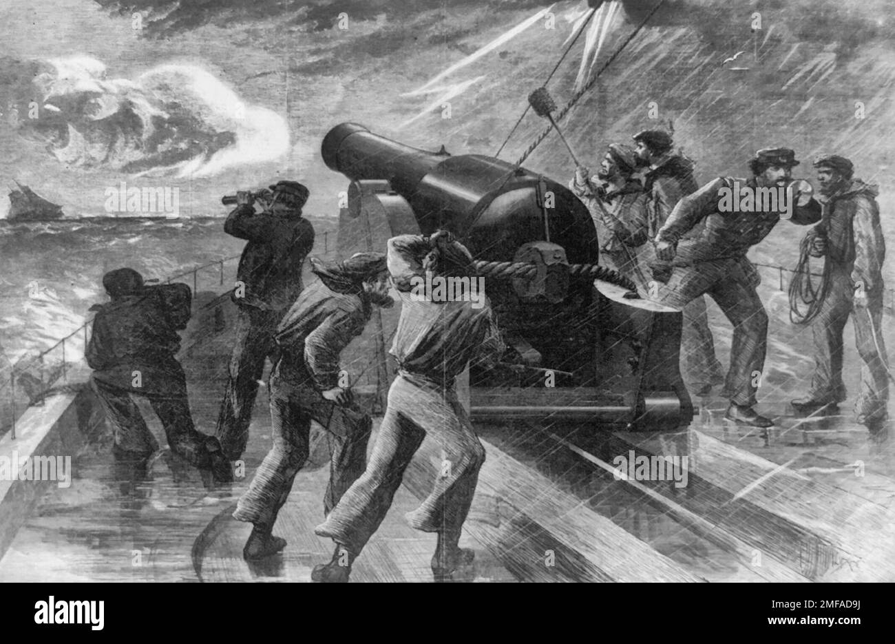 Inseguimento di un corridore di blocco durante la guerra civile americana Foto Stock