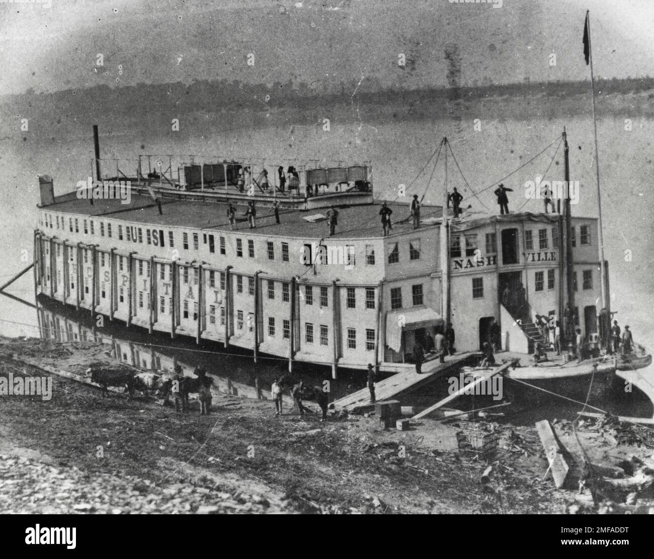 Nave ospedaliera, Nashville durante la guerra civile americana Foto Stock