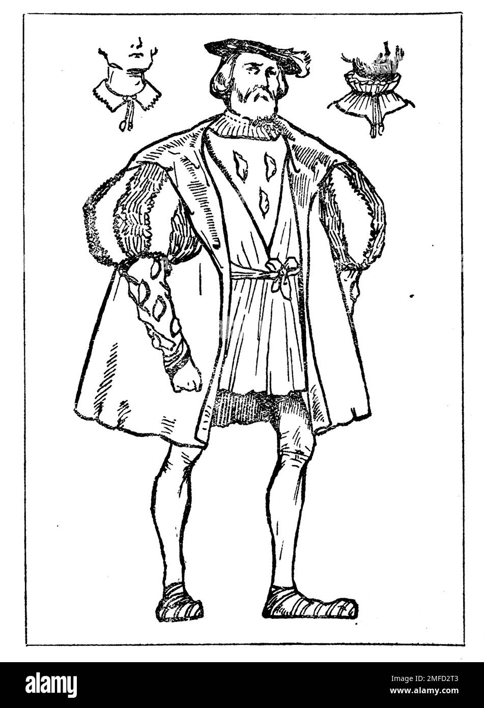 Enrico VIII dal libro ' costume inglese ' di Dion Clayton Calthrop, 1878-1937 Data di pubblicazione 1907 Editore London, A. & C. Black Foto Stock