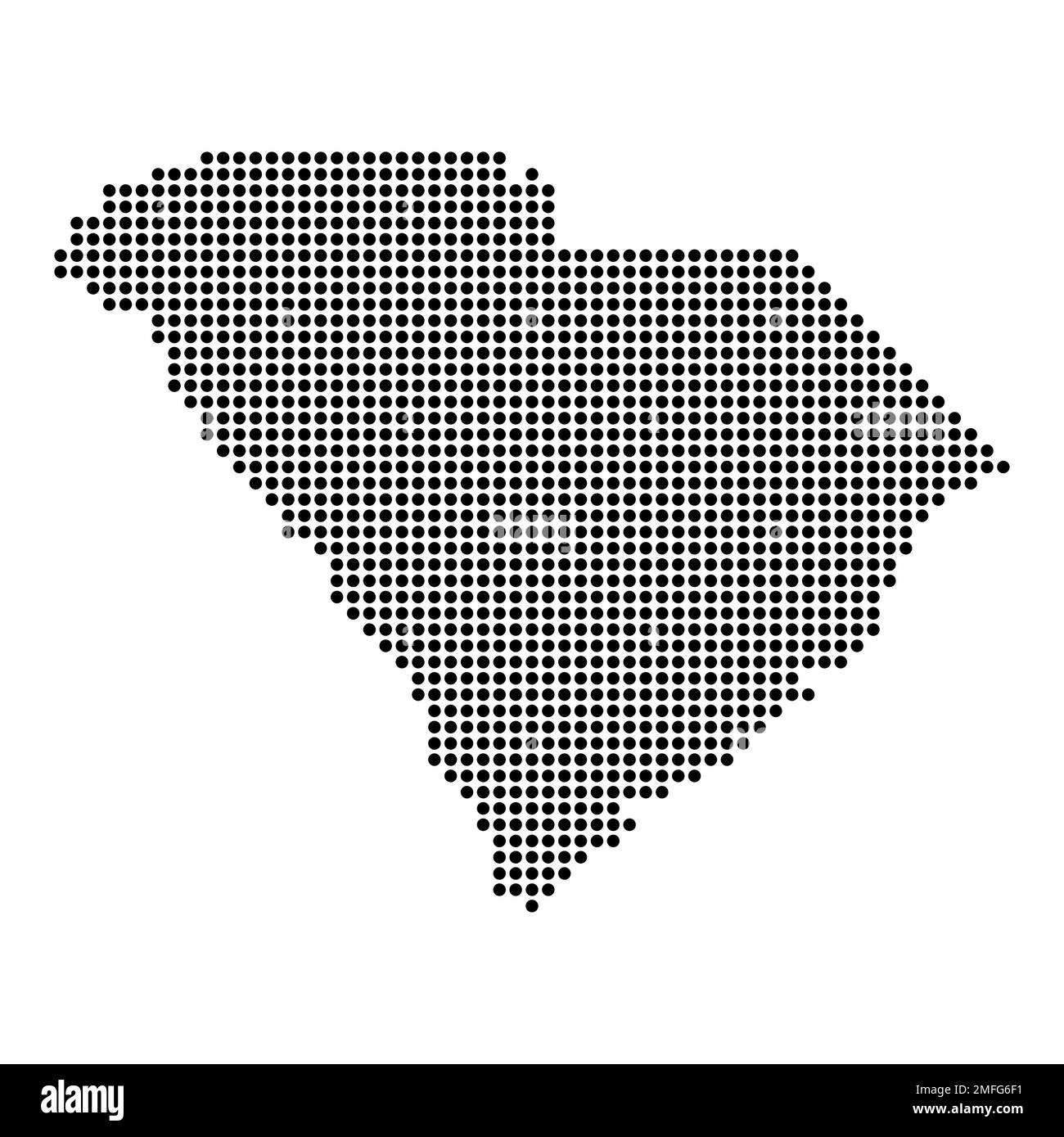 Forma della mappa del South carolina, stati uniti d'america. Illustrazione vettoriale simbolo icona concetto piatto . Illustrazione Vettoriale