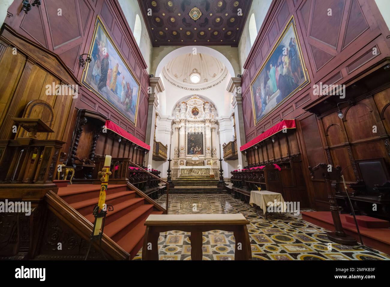Cappella del SS. Sacramento, all'interno della Cattedrale di Siracusa, Duomo di Siracusa nel tardo barocco. Foto Stock