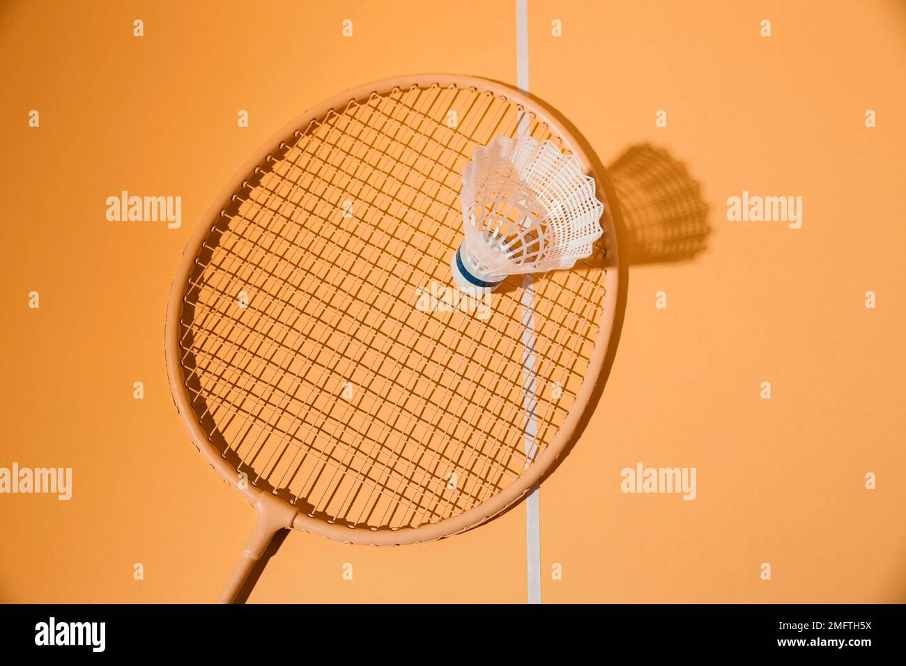 badminton racket shuttle vista dall'alto Foto Stock