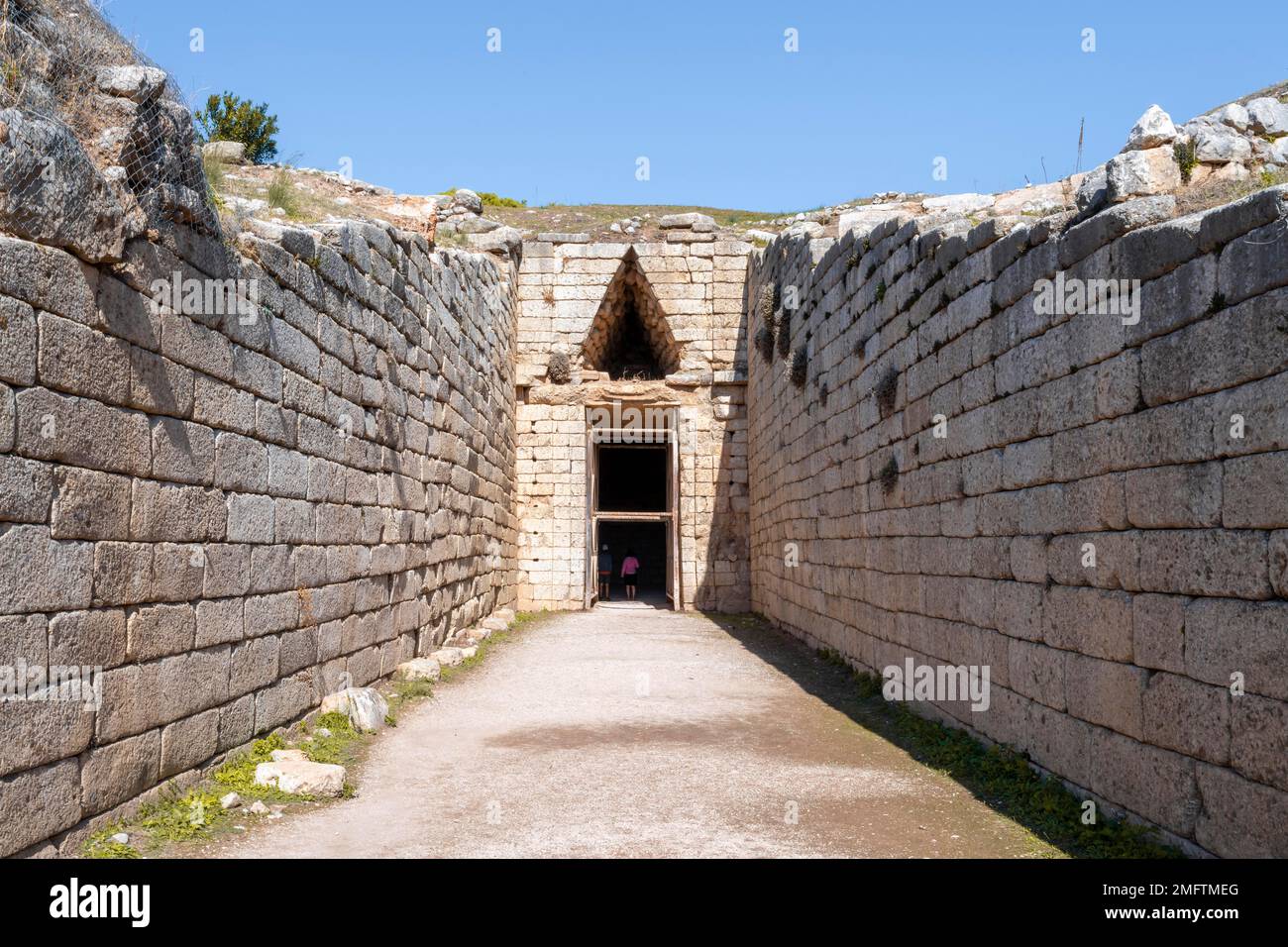 Tomba di Tholos, Tomba di Aigisto, periodo tardo elladico, Micene, Sito archeologico greco, Peloponneso, Grecia Foto Stock