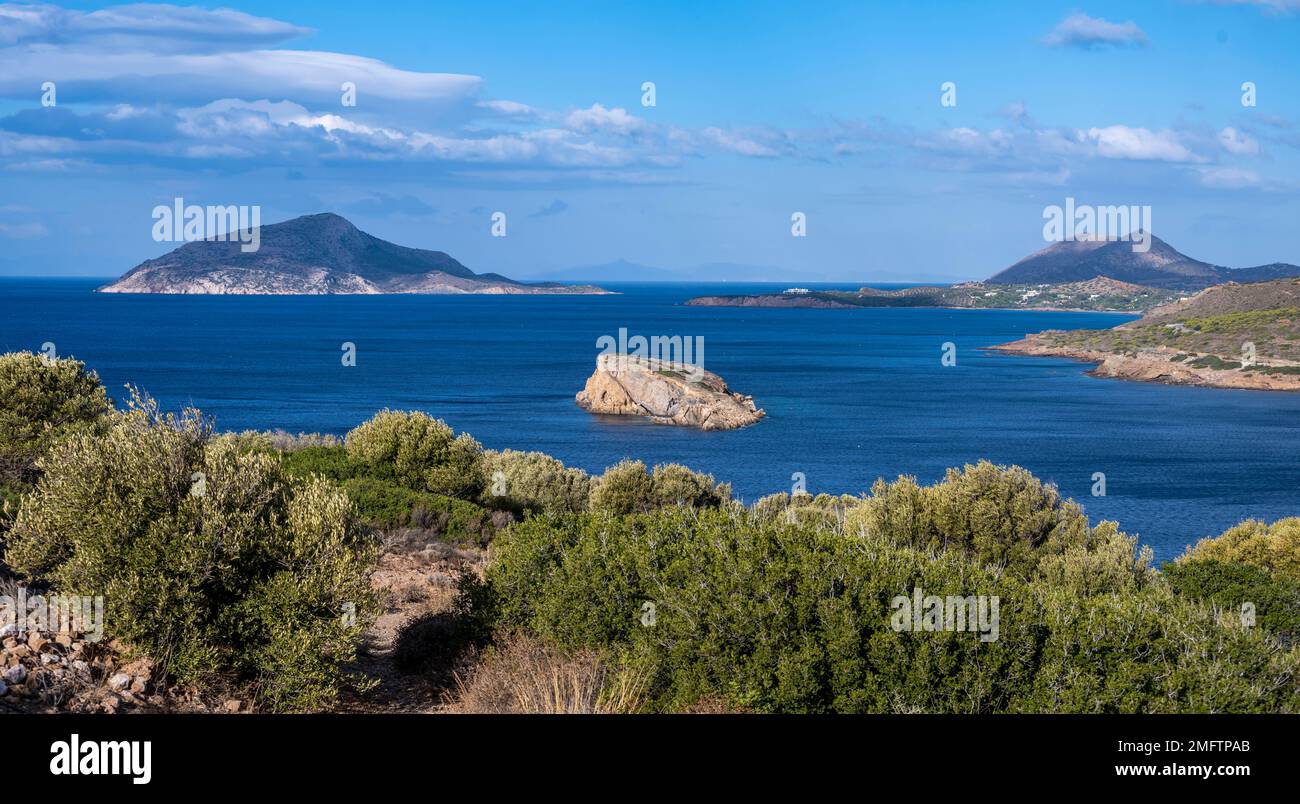 Costa, Capo Sunio, Attica, Grecia Foto Stock