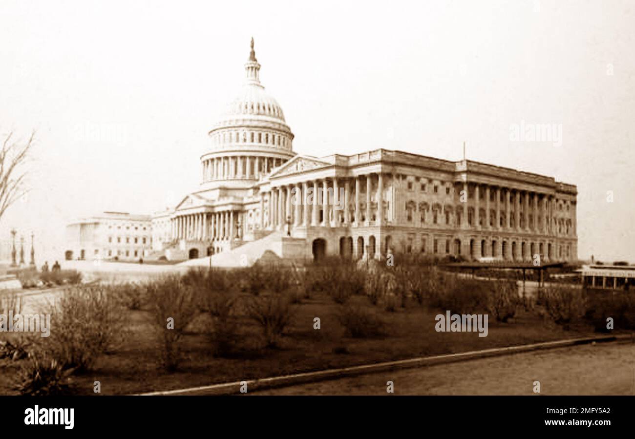 Il Campidoglio, Washington DC, Stati Uniti, periodo vittoriano Foto Stock