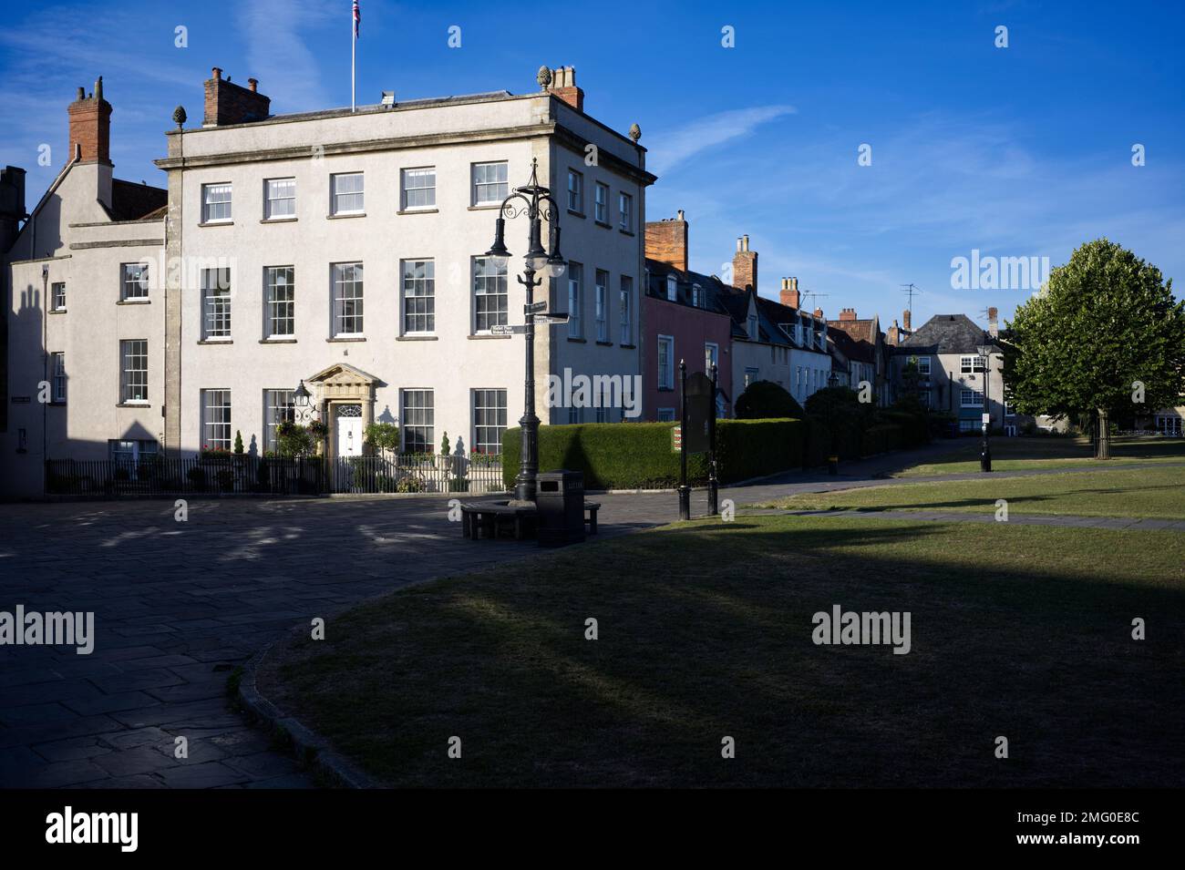 Casa georgiana su Wells Cathedral Green Foto Stock