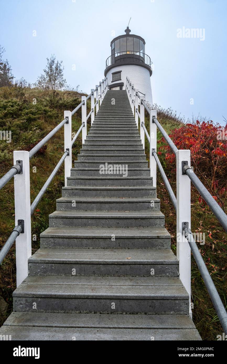 WOWL Heads Light protegge Roackland Harbor nella parte occidentale di Penobscot Bay Foto Stock