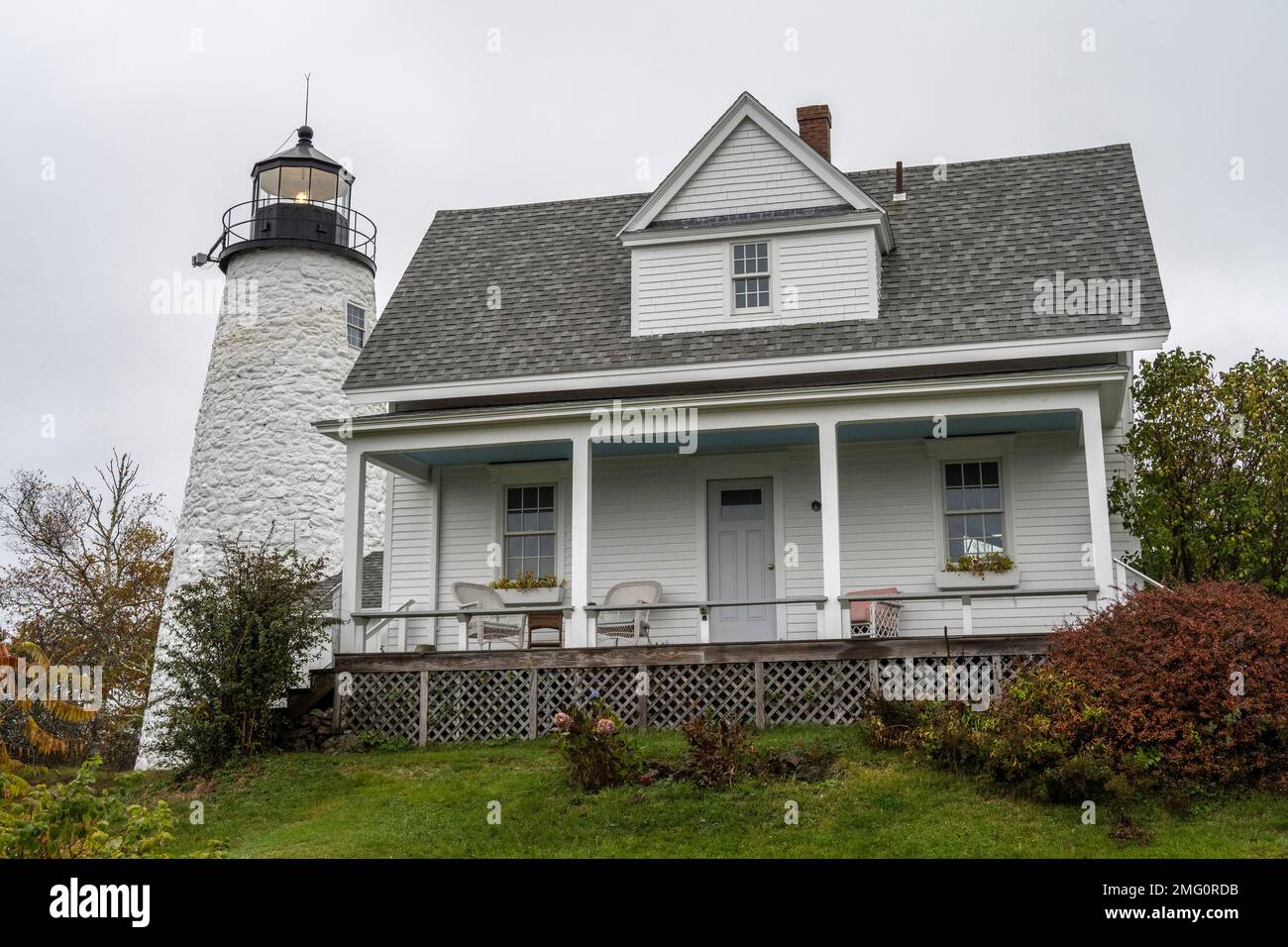 Dice o Dyce Head Light a Castine, Maine Foto Stock