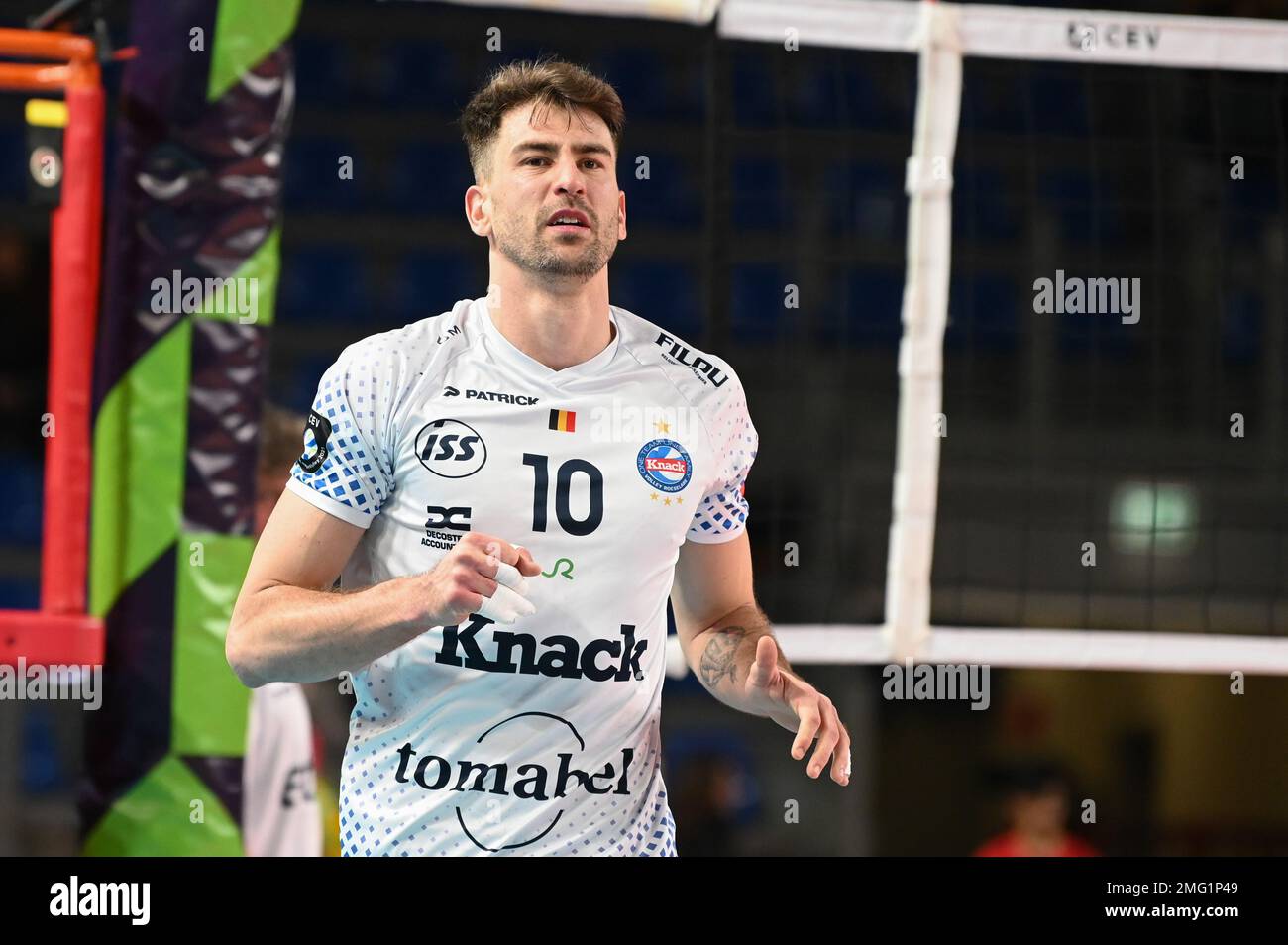 Civitanova Marche, Italia. 25th Jan, 2023. Maicon Jose Leite Costa #10 (Knack Roeselare) durante la partita di pallavolo di Cucine Lube Civitanova vs Knack Roeselare, CEV Champions League a Civitanova Marche, gennaio 25 2023 Credit: Independent Photo Agency/Alamy Live News Foto Stock