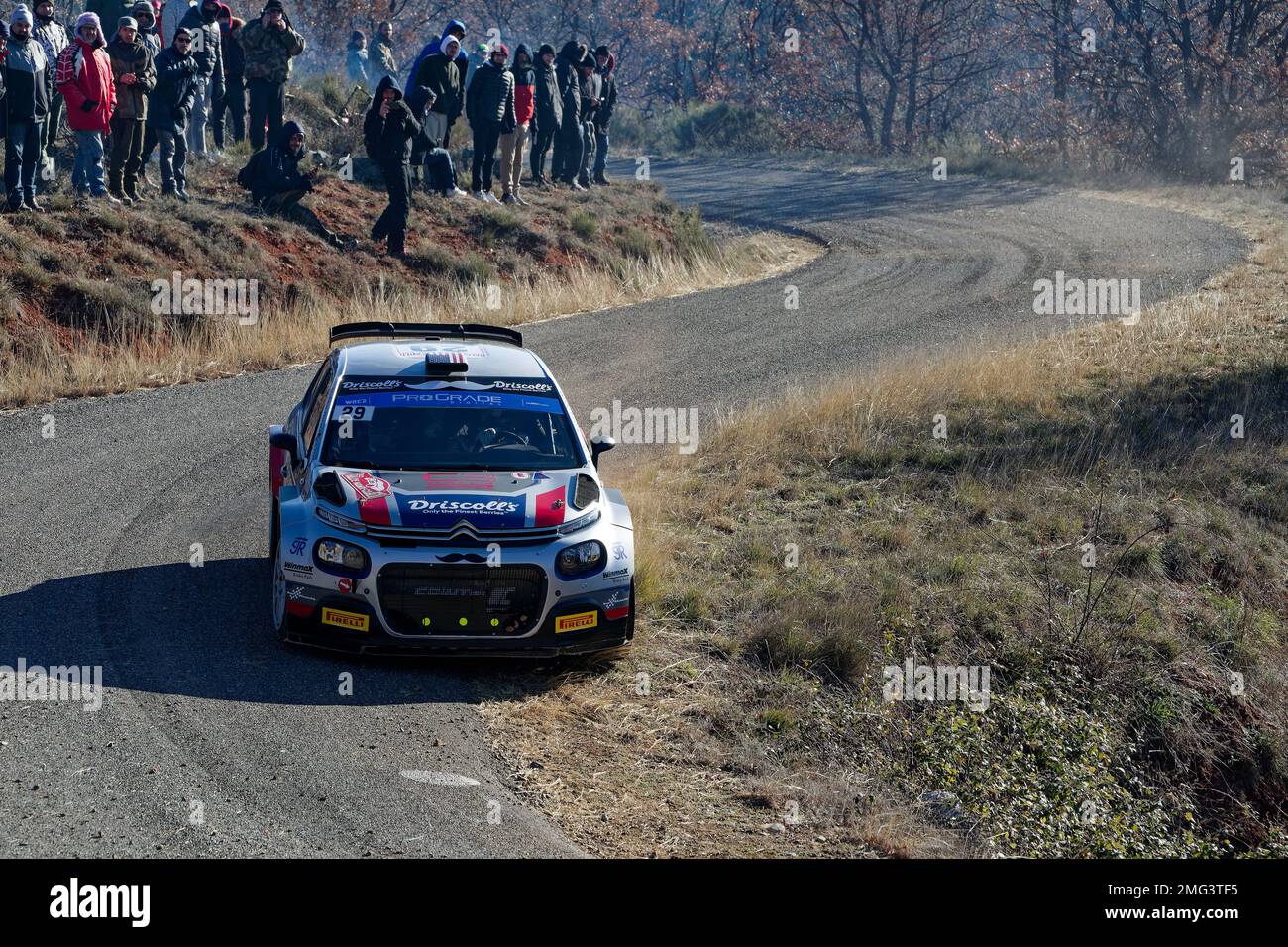 WRC2 MONTE CARLO 2023 Johnston Sean - Kihurani Alexander ES10/13 , Puimichel, FRANCIA, 21/01/2023 Florent 'MrCrash' B. Foto Stock