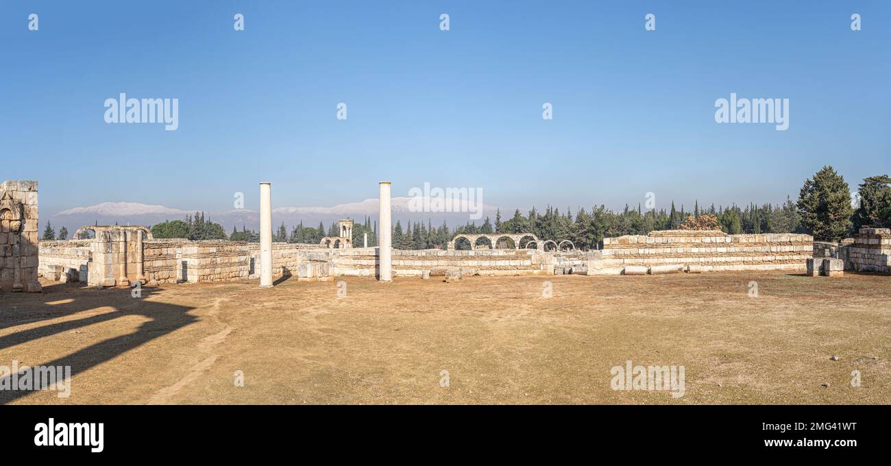 Rovine della città antica Anjar, valle di Bekaa, Libano Foto Stock