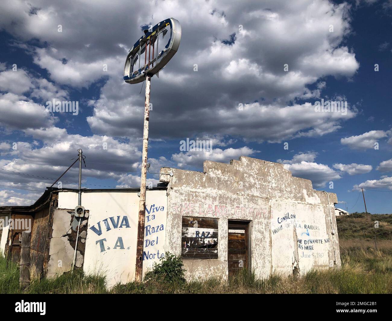 In this June 28, 2020, photo, an abandoned gas station in Tierra