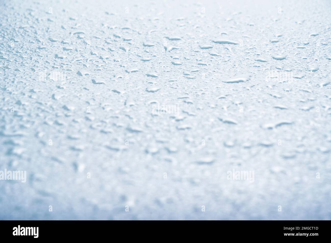 Sfondo astratto chiaro, texture ricoperta di gocce di pioggia da condensa Foto Stock