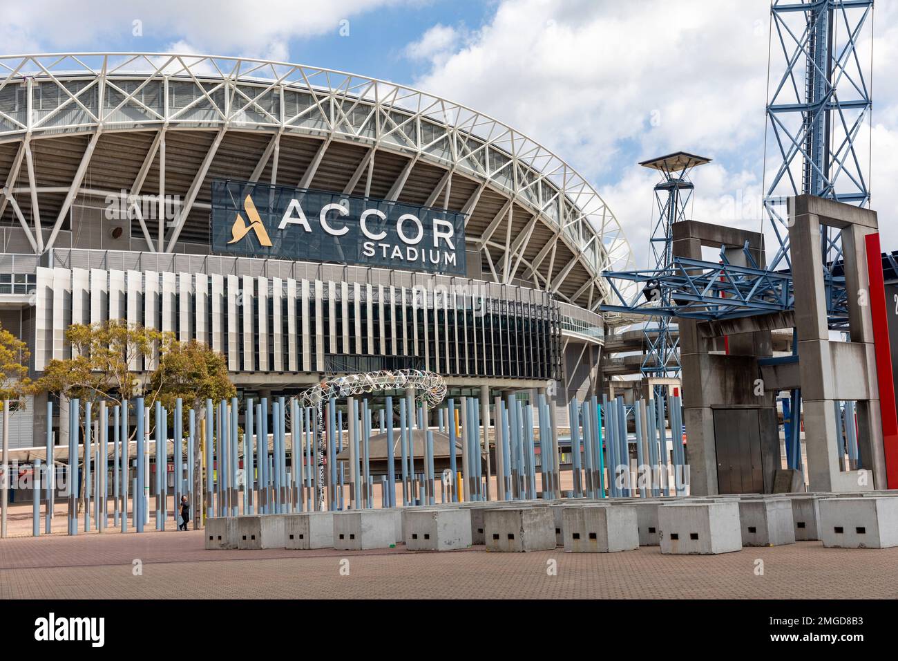 Lo stadio Australia, lo stadio olimpico del Sydney Olympic Park, ora conosciuto come Accor Stadium, è di proprietà del governo del NSW, Sydney, NSW, Australia Foto Stock