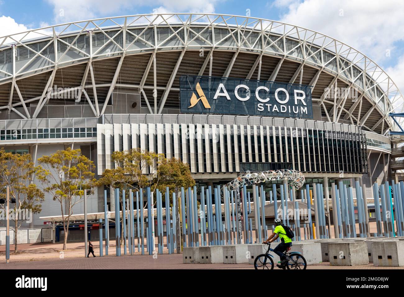 Lo stadio Australia, lo stadio olimpico del Sydney Olympic Park, ora conosciuto come Accor Stadium, è di proprietà del governo del NSW, Sydney, NSW, Australia Foto Stock