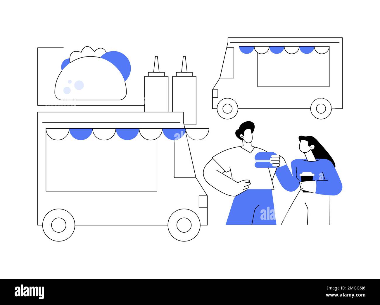 Street food festival astratto concetto di illustrazione vettoriale. Illustrazione Vettoriale