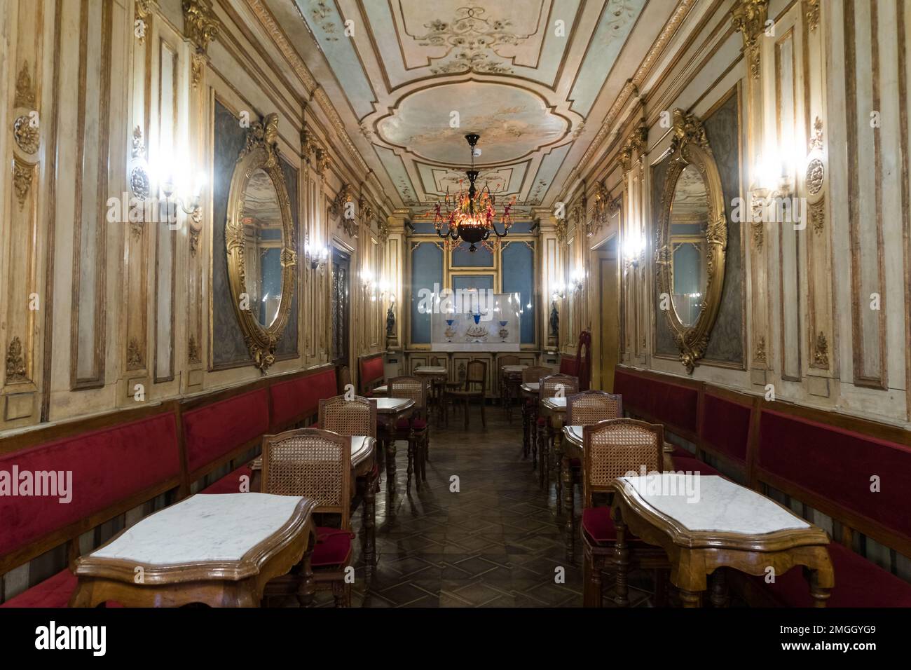 Una vista del Cafe Florian a Venezia Foto Stock