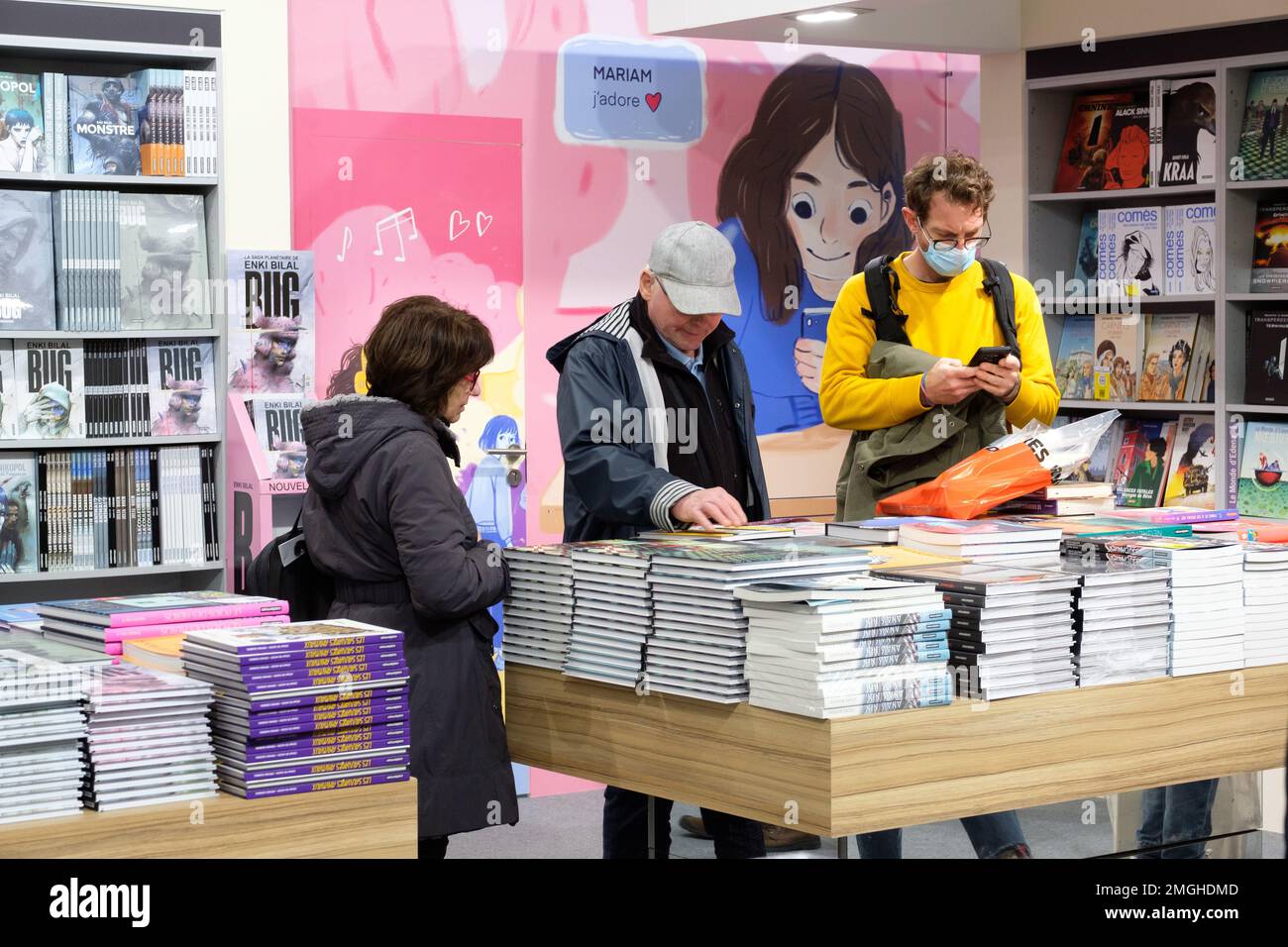 49th Festival Internazionale del fumetto di Angouleme (Francia centro-occidentale) il 17 marzo 2022: Atmosfera presso lo stand dell’editore “edizioni Casterman” Foto Stock