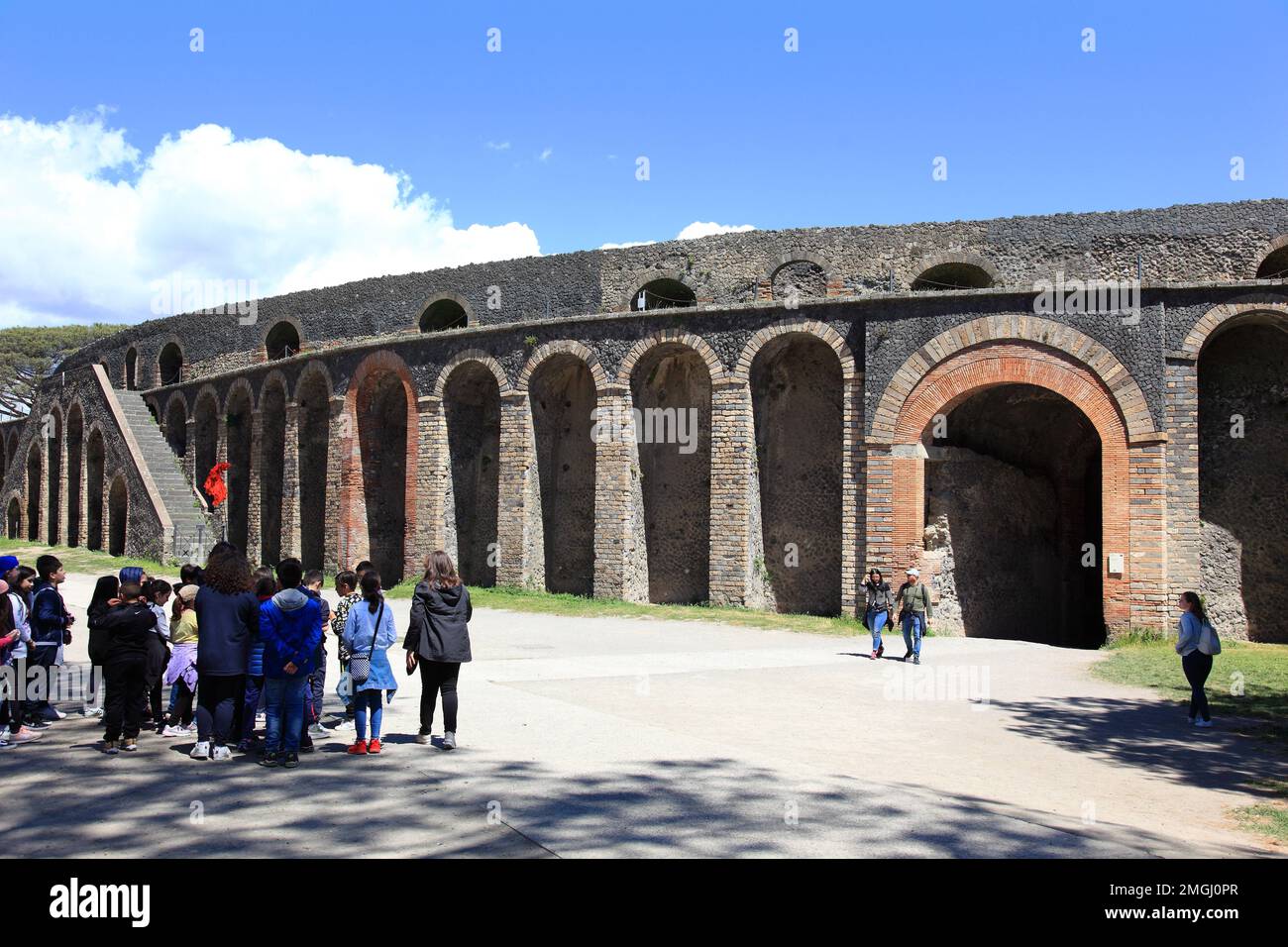 Das Theater, Pompeji, Antike Stadt in Kampanien am Golf von Neapel, beim Ausbruch des Vesuvs im Jahr 79 n. Chr. verschüttet, Italia Foto Stock