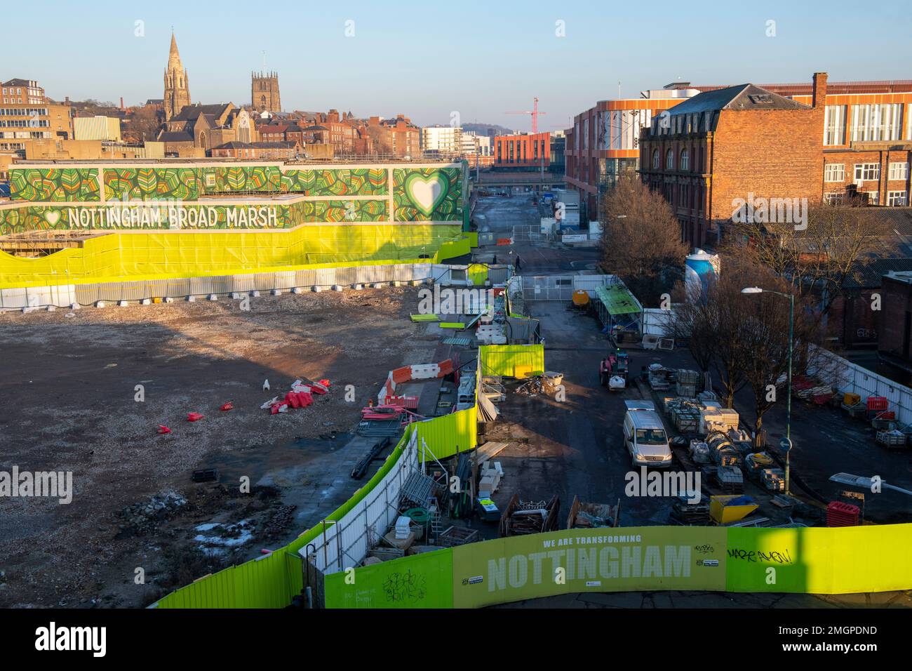 Demolizione del vecchio centro commerciale Broadmarsh nel centro di Nottingham gennaio 2023, Nottinghamshire Inghilterra Regno Unito Foto Stock