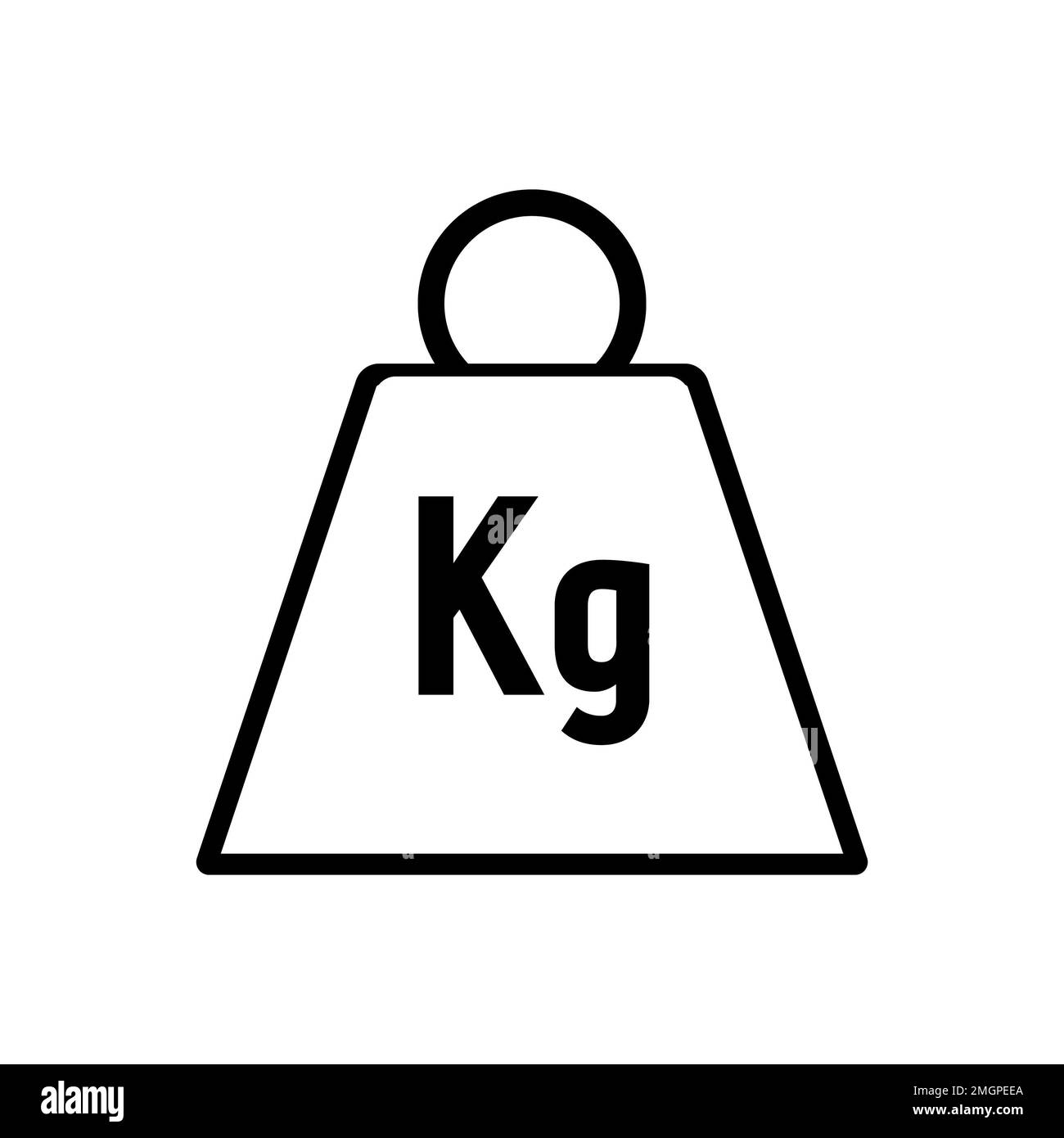 Immagine di un'icona di peso di kg in scala di grigi Foto stock - Alamy