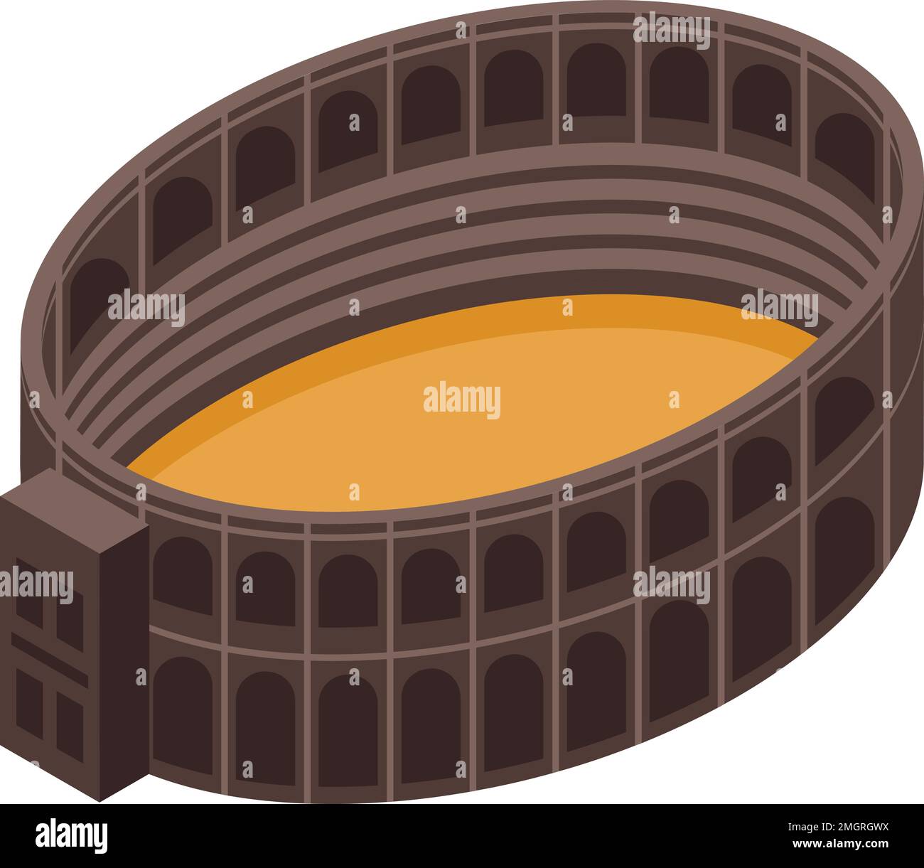 Persone anfiteatro icona vettore isometrico. Viaggi in città. Vecchia europa Illustrazione Vettoriale