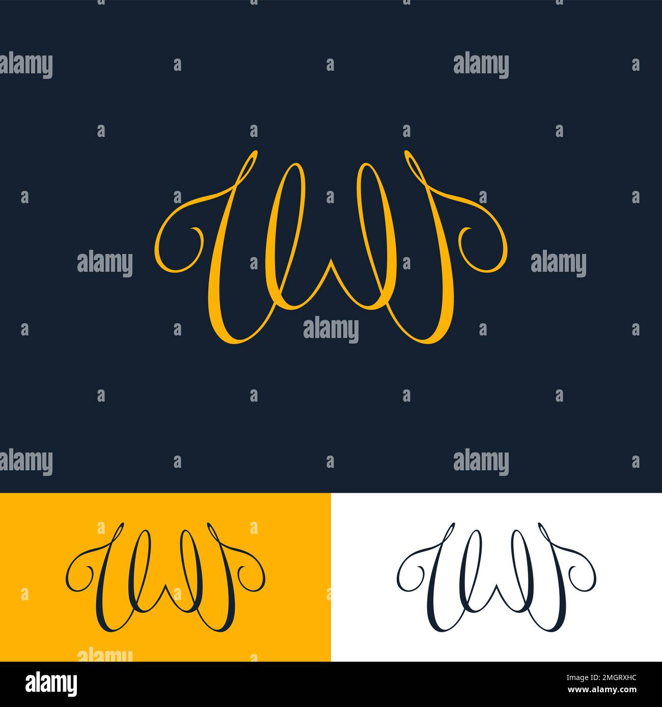 Modello con logo a forma di lettera W con ali astratte, logo in stile moderno e futuristico formato eps vettoriale Illustrazione Vettoriale