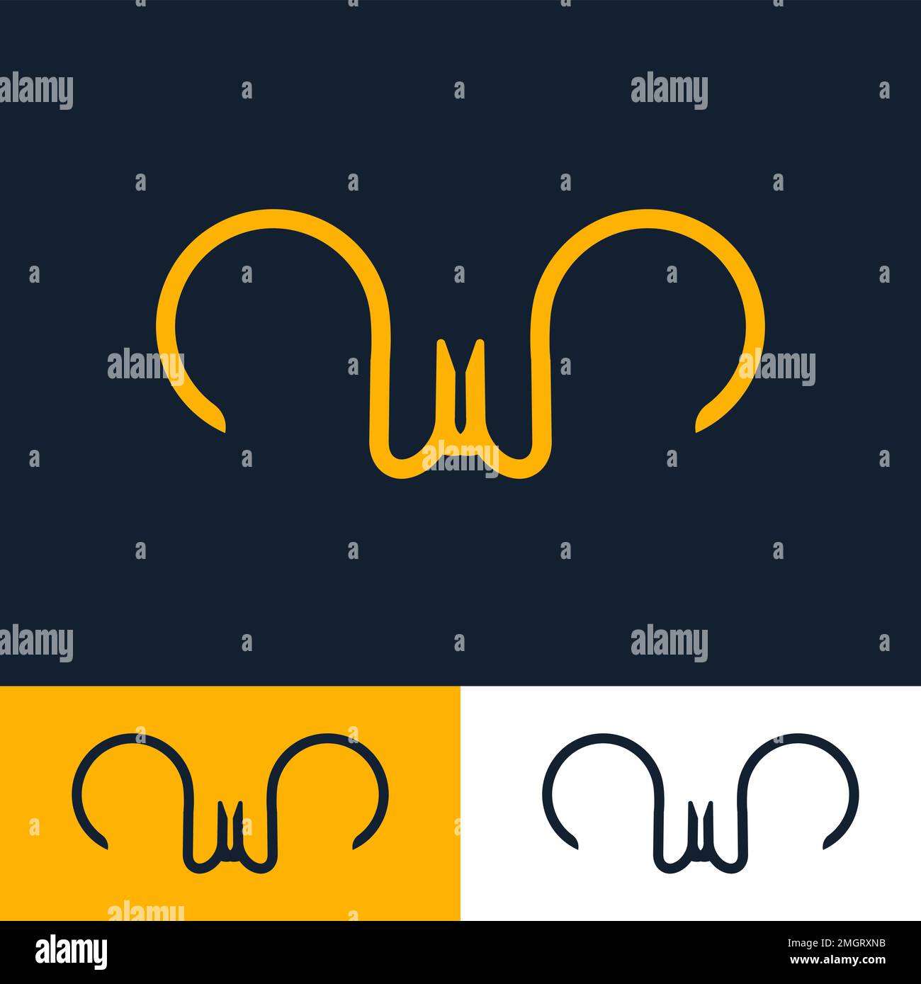 Modello con logo a forma di lettera W con ali astratte, logo in stile moderno e futuristico formato eps vettoriale Illustrazione Vettoriale
