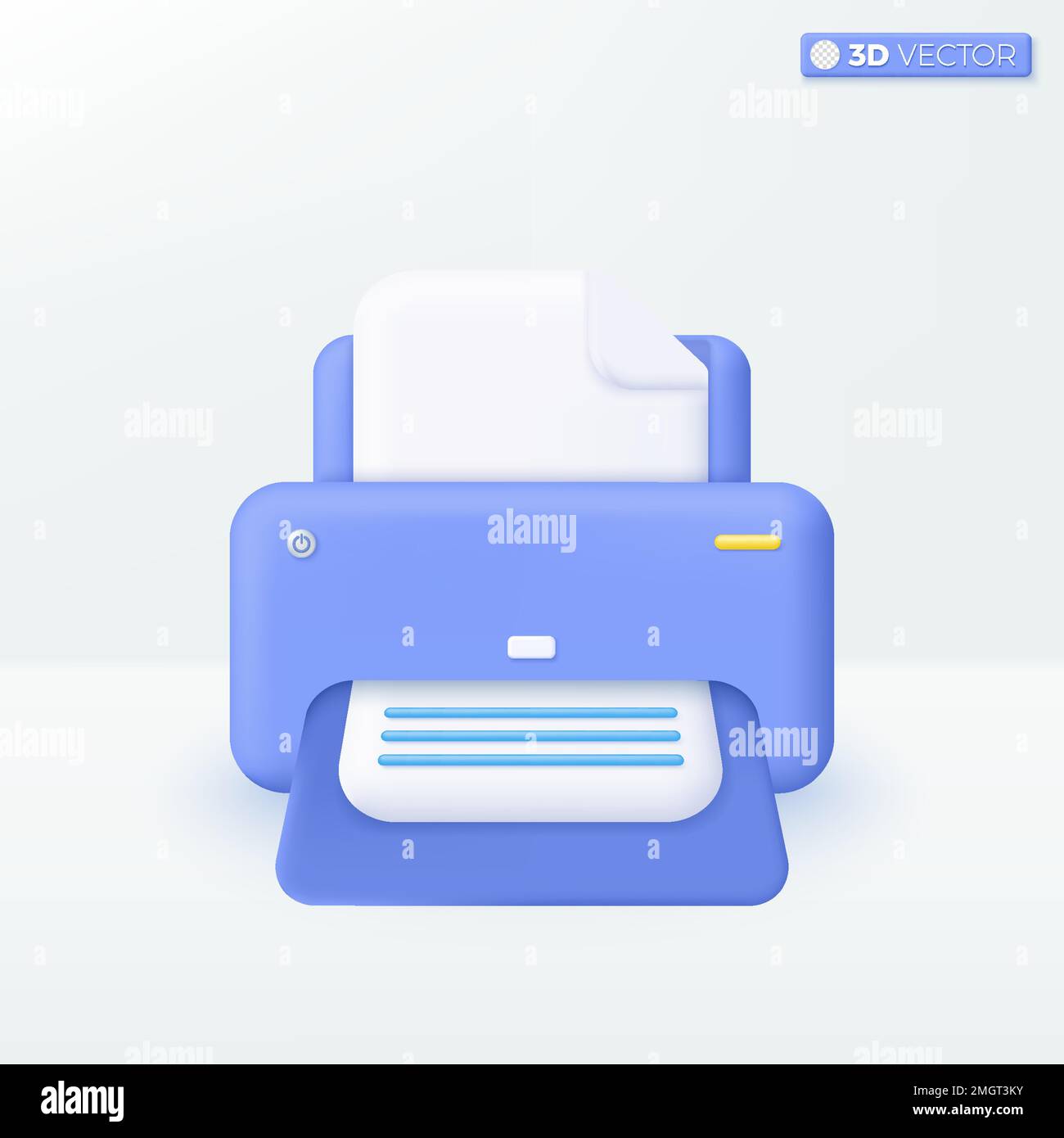 icona della carta per stampante 3d. Relazione sull'istruzione. piccole e medie imprese, ufficio e lavoro a casa, stampa di file di dati su carta. 3D isolat vettoriale Illustrazione Vettoriale