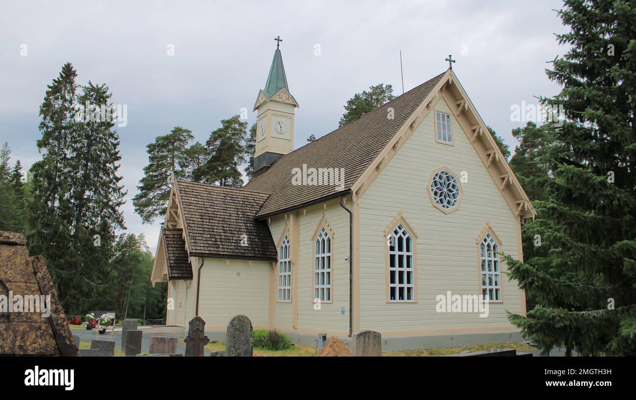 Jokioisten kirkko, 1631, Carl Albert Edelfelt 1862, Jokioinen Foto Stock