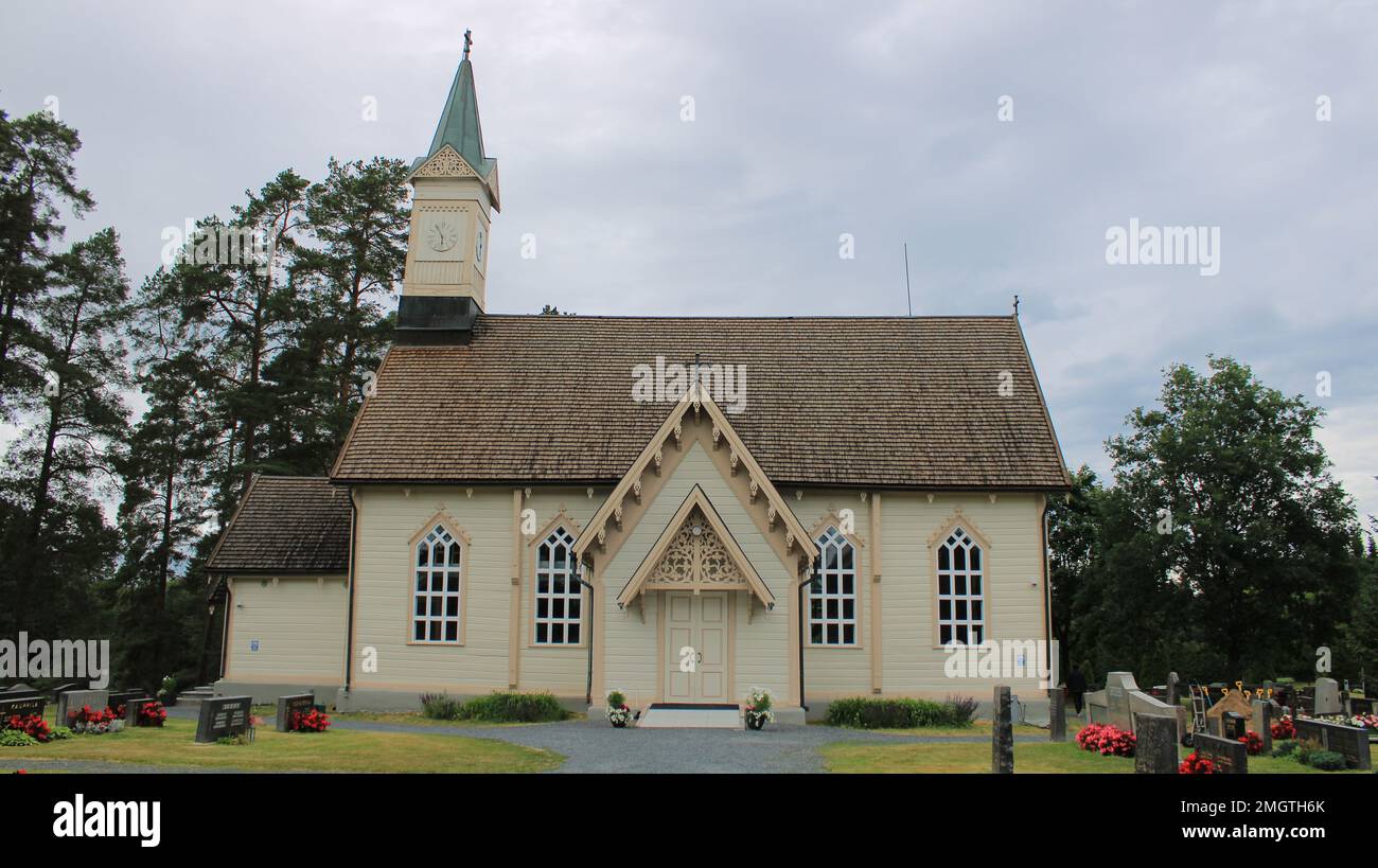 Jokioisten kirkko, 1631, Carl Albert Edelfelt 1862, Jokioinen Foto Stock